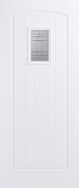 External Cottage White Glazed Double Glazed GRP Composite Door